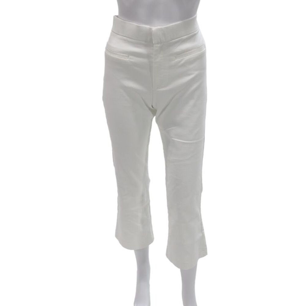 Zara Women Cropped Dress Pants White Polyester Zip Size M